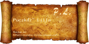 Puczkó Lilla névjegykártya
